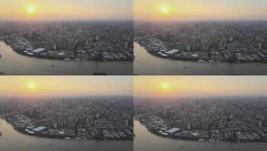 夕阳下的城市，上海高清在线视频素材下载