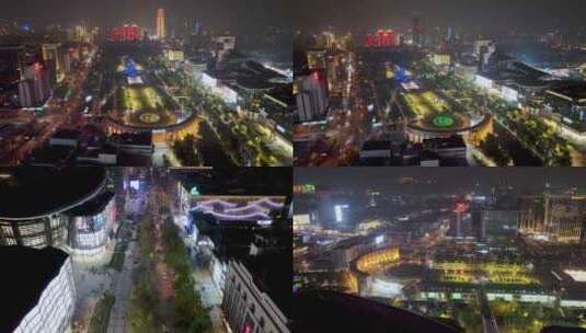 济南泉城广场夜景高清在线视频素材下载
