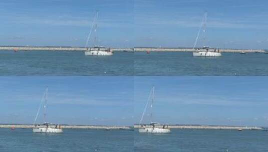 帆船在海面上行驶高清在线视频素材下载