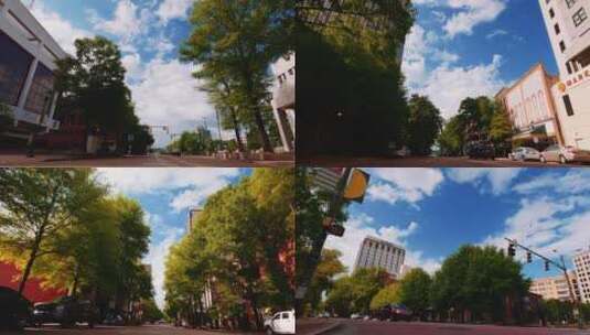 城市里的道路交通特写高清在线视频素材下载