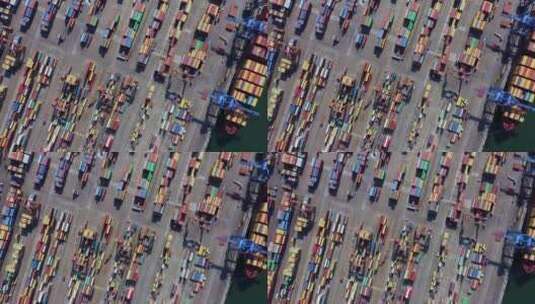 航拍港口的集装箱高清在线视频素材下载