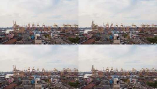 港口集装箱的延时拍摄高清在线视频素材下载