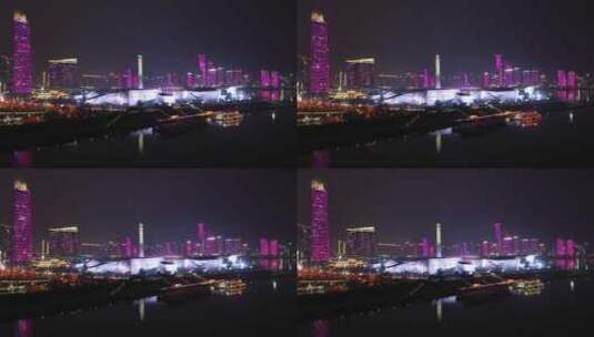 长沙北辰三角洲夜景6高清在线视频素材下载