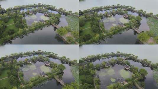 无锡蠡园公园航拍4K原素材高清在线视频素材下载