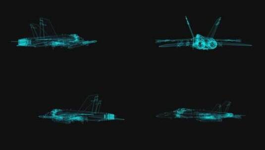 飞机 模型 三维 科技 线性高清在线视频素材下载