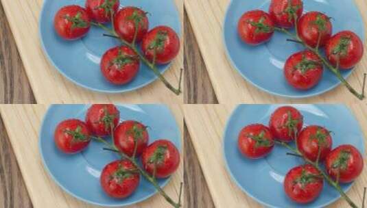新鲜的水果圣女果小番茄4k特写高清在线视频素材下载