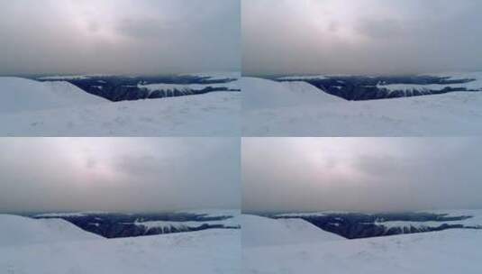 山顶被白雪覆盖的平坦表面高清在线视频素材下载