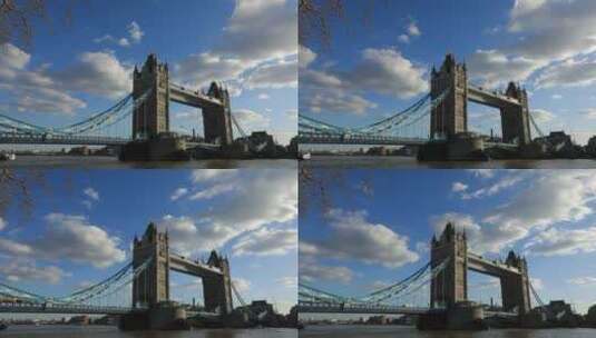 国外欧洲英国大桥延时船只汽车高清在线视频素材下载
