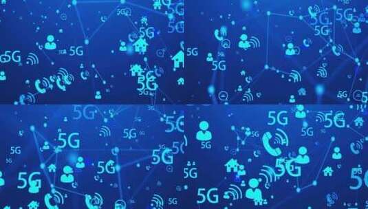5G网络连线科技背景高清在线视频素材下载