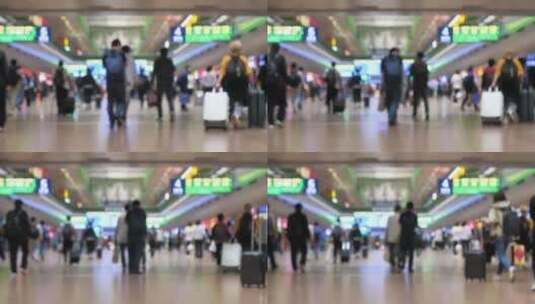 北京西站车站人流攒动人来人往高清在线视频素材下载