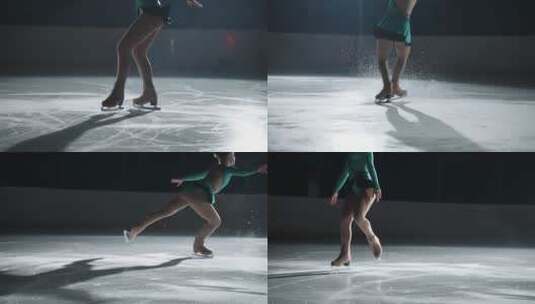 滑冰 花样滑冰 溜冰 运动 冰上高清在线视频素材下载
