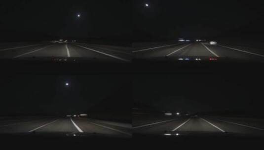 夜里开车旅行高清在线视频素材下载