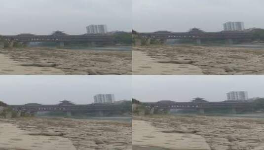 湖北省恩施州城风雨桥高清在线视频素材下载