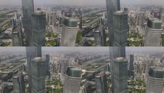 （4K原素材）广州珠江新城环绕环球都会广场高清在线视频素材下载