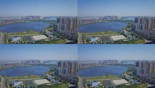 湖南岳阳城市航拍视频高清在线视频素材下载