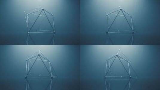 抽象几何形体线框背景3D渲染高清在线视频素材下载