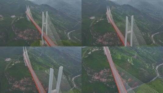 航拍世界第一高桥北盘江第一桥高清在线视频素材下载