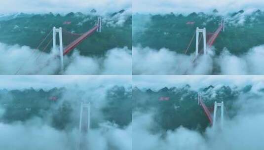 航拍贵州关岭坝陵河大桥高清在线视频素材下载