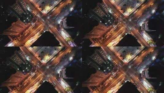 城市夜景十字路口高清在线视频素材下载