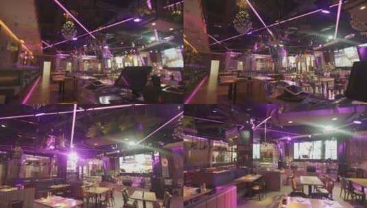 音乐餐厅的霓虹环境6高清在线视频素材下载