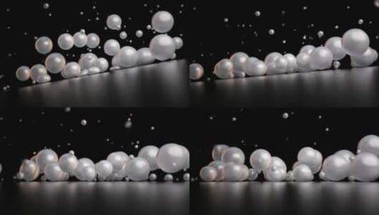 珍珠状液球掉落反弹滚动美容护肤C4D动画高清在线视频素材下载