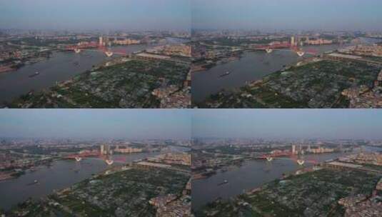 广东省广州市新光大桥航拍高清在线视频素材下载