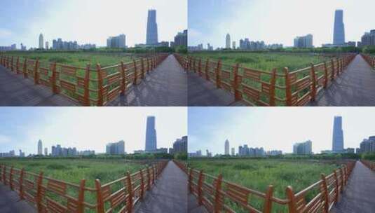 武汉江岸区汉口江滩风景高清在线视频素材下载