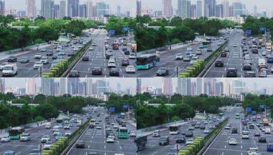 深圳罗沙路车流延时空镜头高清在线视频素材下载