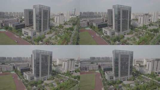 张家港政务办公大楼政府大楼4K航拍高清在线视频素材下载
