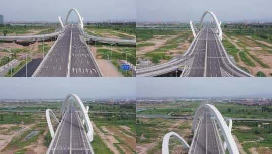 太原潇河大桥高清在线视频素材下载