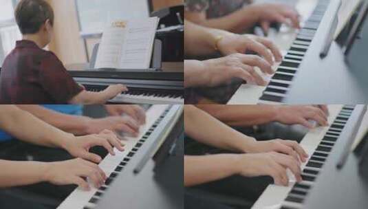 老年大学钢琴教学高清在线视频素材下载