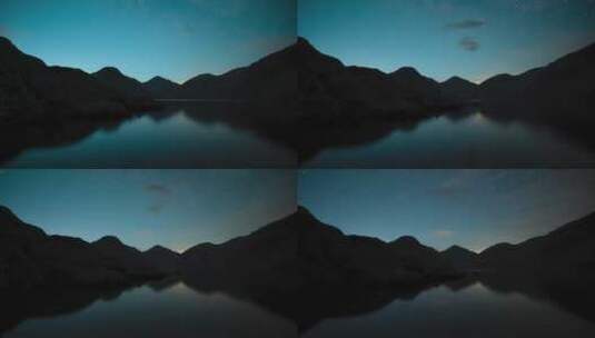 星空下的山脉湖畔高清在线视频素材下载