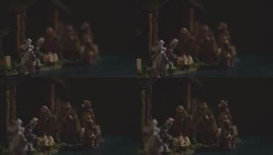 工作室圣诞概念的婴儿耶稣场景高清在线视频素材下载