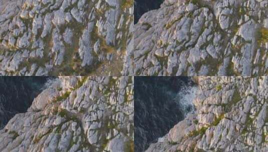 特写海浪打破岩石海岸高清在线视频素材下载