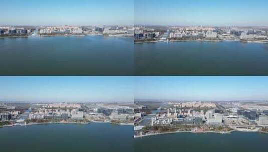 【4K60帧】上海浦东临港滴水湖航拍高清在线视频素材下载