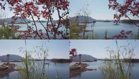 4k 航拍千岛湖山水自然风景高清在线视频素材下载