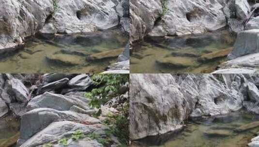 4K拍摄山谷中的溪流高清在线视频素材下载