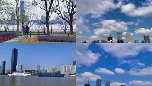 上海滨江大道延时摄影高清在线视频素材下载