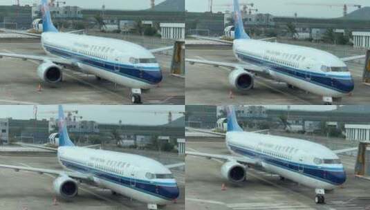 珠海金湾机场的中国南方航空飞机旅客登机高清在线视频素材下载