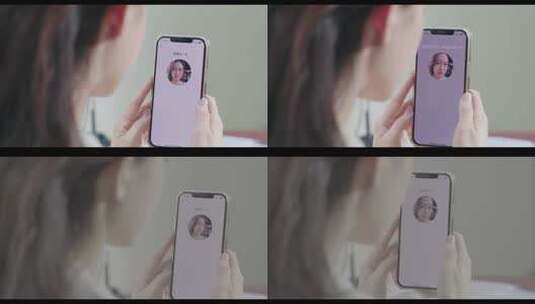 智能手机 人脸识别 识别 视频 手机高清在线视频素材下载
