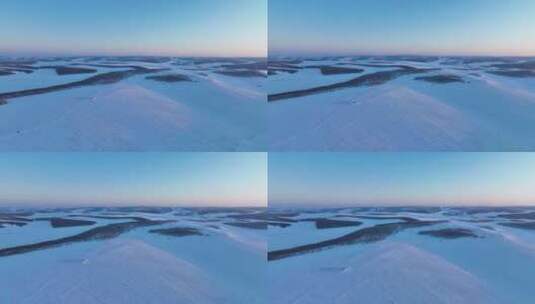 航拍林海雪原雾凇夕照视频素材高清在线视频素材下载