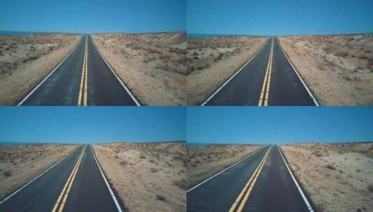沙漠公路  土地沙漠化高清在线视频素材下载