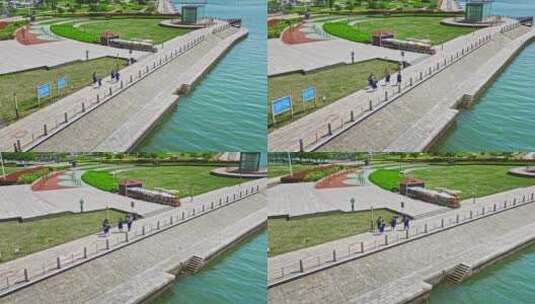 青岛西海岸新区城市空镜航拍高清在线视频素材下载