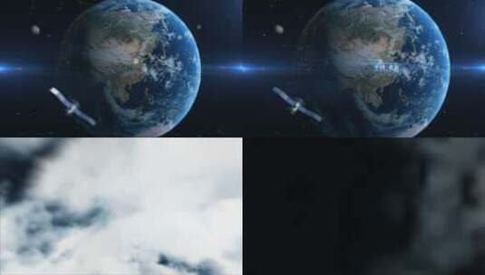 北京地球定点俯冲/卫星环绕地球/北京高清在线视频素材下载