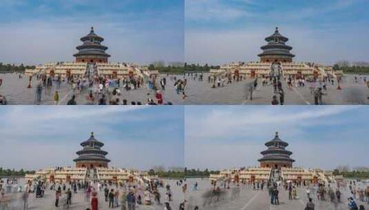 4K超清北京天坛祈祈年殿延时人流高清在线视频素材下载