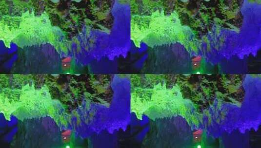 最美郴州万华岩溶洞地下河风光彩色钟乳石9高清在线视频素材下载