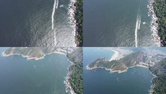 巴西糖面包山下的船只，俯瞰整个城市景观
巴西里约热内卢高清在线视频素材下载