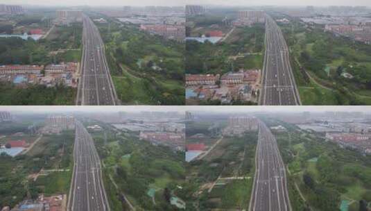 城市高架桥交通车辆行驶航拍高清在线视频素材下载