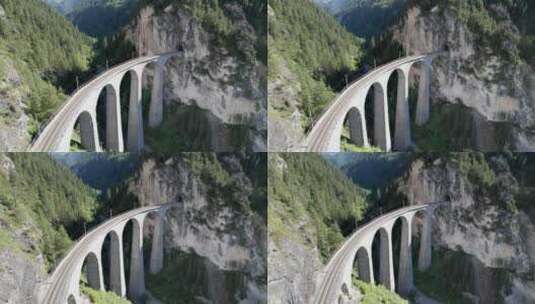 建造在山谷里的高架桥高清在线视频素材下载