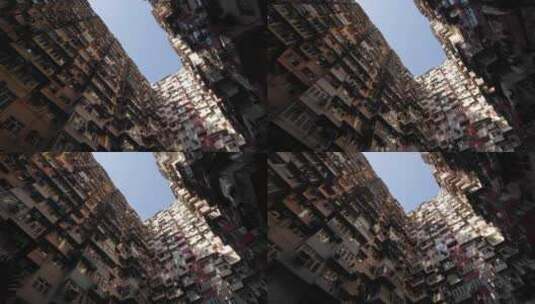 香港九龙区，密集的城市建筑居民楼高清在线视频素材下载